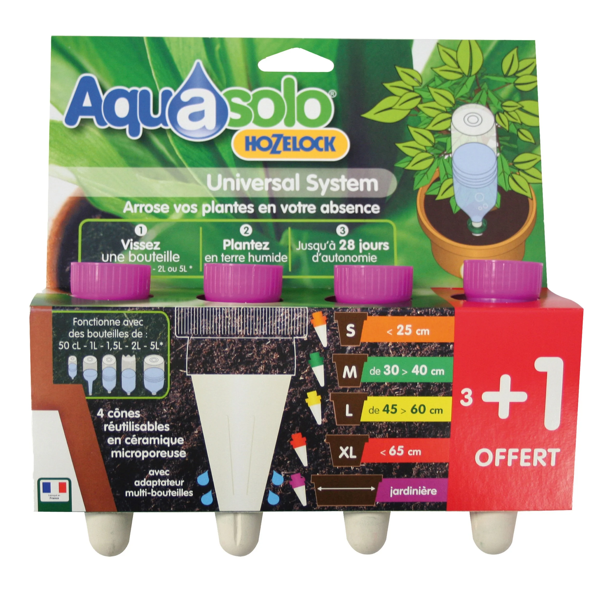 Bewässerungskegel Aquasolo für Balkonkästen lila (x4)